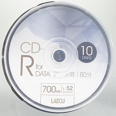 【L-CD10P】CD-R 700MB for DATA 1-52倍速 1回記録