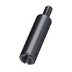 【BRL-424SBE】アルミスペーサー(丸型・黒アルマイト処理・スリ割付)/BRL-SBE M4 24mm