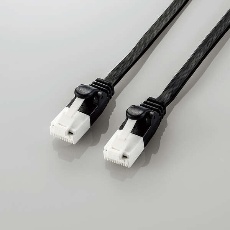 【LD-GFAT/BK50】Cat6A LANケーブル フラット 5m ブラック