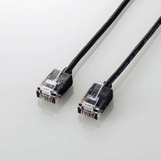 【LD-GPASS/BK5】Cat6A LANケーブル スリム 5m ブラック