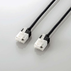 【LD-GPASST/BK20】Cat6A LANケーブル スリム 爪折防止 2m ブラック