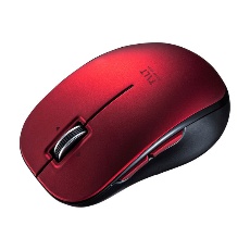 【MA-BTBL190R】【在庫処分セール】静音Bluetooth5.0ブルーLEDマウス(5ボタン・チルトホイール)レッド