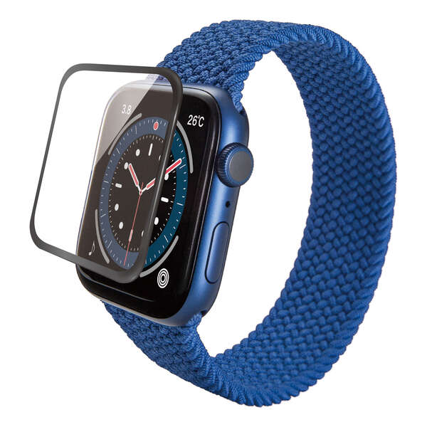 【AW-20MFLGFRBK】Apple Watch用ガラスフィルム フレーム付