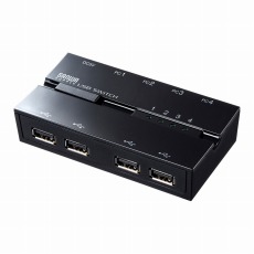 【SW-US44HMG】磁石付きUSB2.0手動切替器(ハブ付き4回路)