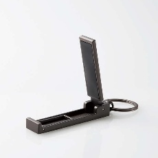 【P-DSCMPBHBK】スマホスタンド/コンパクト/バッグハンガー機能付(マットブラック)