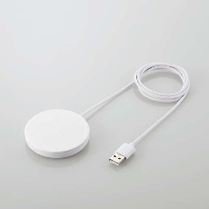 【W-MA01WH】マグネット内蔵ワイヤレス充電器(5W・卓上・1m・ホワイト)