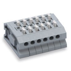 【ML-1700-C-5P】中継用スクリューレス端子台 5mmピッチ 10A 300V 2穴/極 5極 フランジ無し