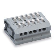 【ML-1700-D-6P】中継用スクリューレス端子台 5mmピッチ 10A 300V 4穴/極 6極 フランジ無し