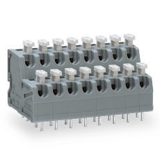 【ML-1800-S1-18P】プリント基板用スクリューレス端子台5mmピッチ10A300V18極ライトアングル