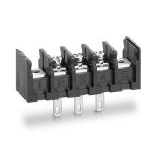 【ML-250-S1AXF-1P】貫通型ねじ式端子台 M3フリーねじ 7.62mmピッチ 10A 250V 1極 裏側はんだ付け兼用110タブ端子(t0.8)