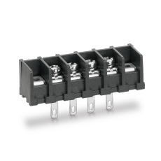 【ML-41-S1AXF-12P】貫通型ねじ式端子台 M3フリーねじ 7.62mmピッチ 10A 250V 12極 裏側はんだ付け兼用110タブ端子(t0.8)