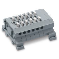 【ML-1700-E-12P】中継用スクリューレス端子台 5mmピッチ 10A 300V 2穴/極 12極 DINレール取付け