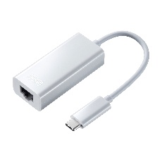 【USB-CVLAN2WN】USB3.2 TypeC-LAN変換アダプタ(ホワイト)