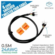 【M5STACK-A088-A】24AWG 4芯シールドツイストペアケーブル 50cm