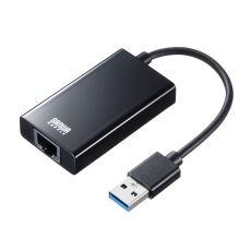 【USB-CVLAN3BKN】USB3.2-LAN変換アダプタ(USBハブポート付/ブラック)