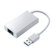 【USB-CVLAN3WN】USB3.2-LAN変換アダプタ(USBハブポート付/ホワイト)