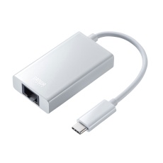 【USB-CVLAN4WN】USB3.2 TypeC-LAN変換アダプタ(USBハブポート付/ホワイト)