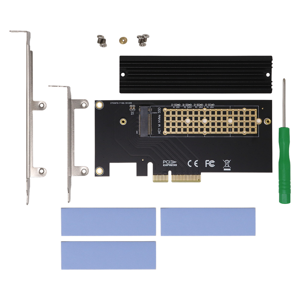 【AIF-10】ヒートシンク搭載 M.2 NVMe SSD変換PCIeカード