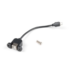 【CAB-15463】パネルマウントUSB-B - microUSB-Bケーブル(15cm)