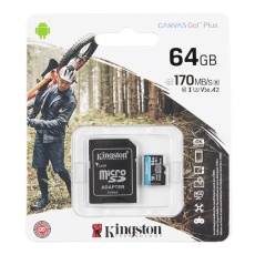 【COM-16498】Kingston Canvas Go! Plus 64GB MicroSD Card with Adapter 