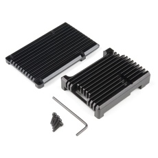 【PRT-15773】Aluminum Heatsink Case for Raspberry Pi 4 - Obsidian Black