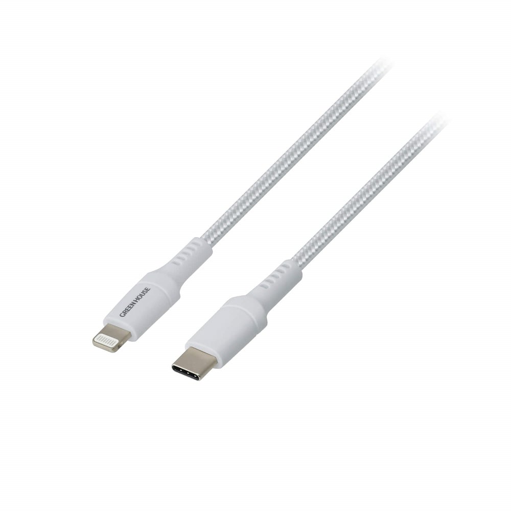 【GH-ALTCTA100-WH】【在庫処分セール】USB-C to Lightning データ転送強靱ケーブル 1m