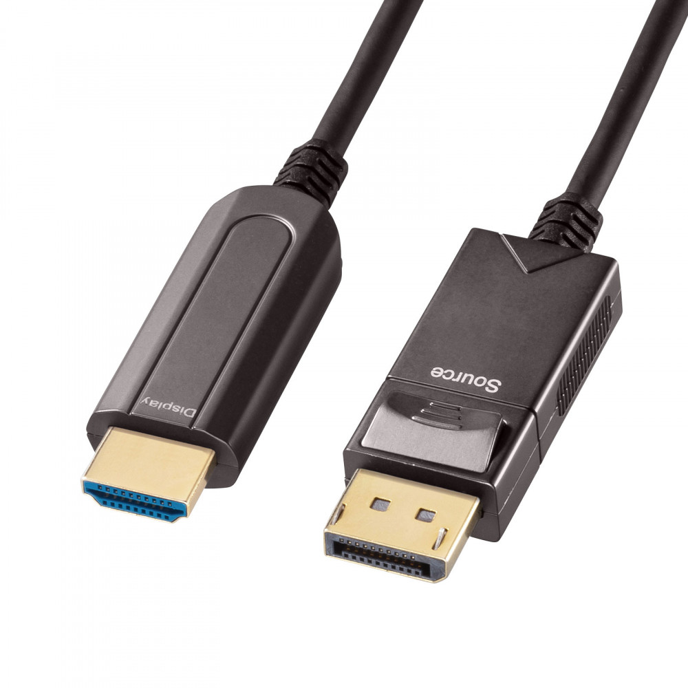 【KC-DPHDFB200】DisplayPort-HDMI変換光ファイバーケーブル 20m