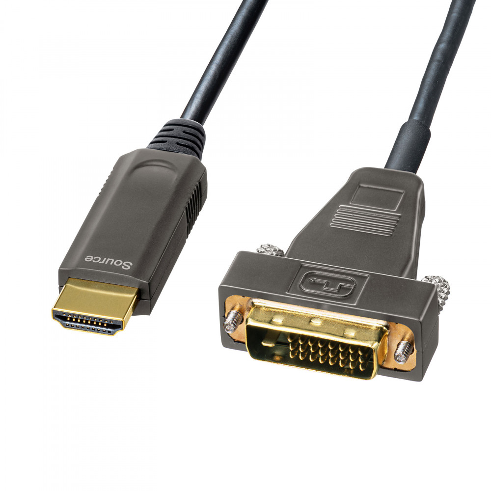 【KM-HD21-FB100】HDMI-DVI AOC(光ファイバ)ケーブル 10m