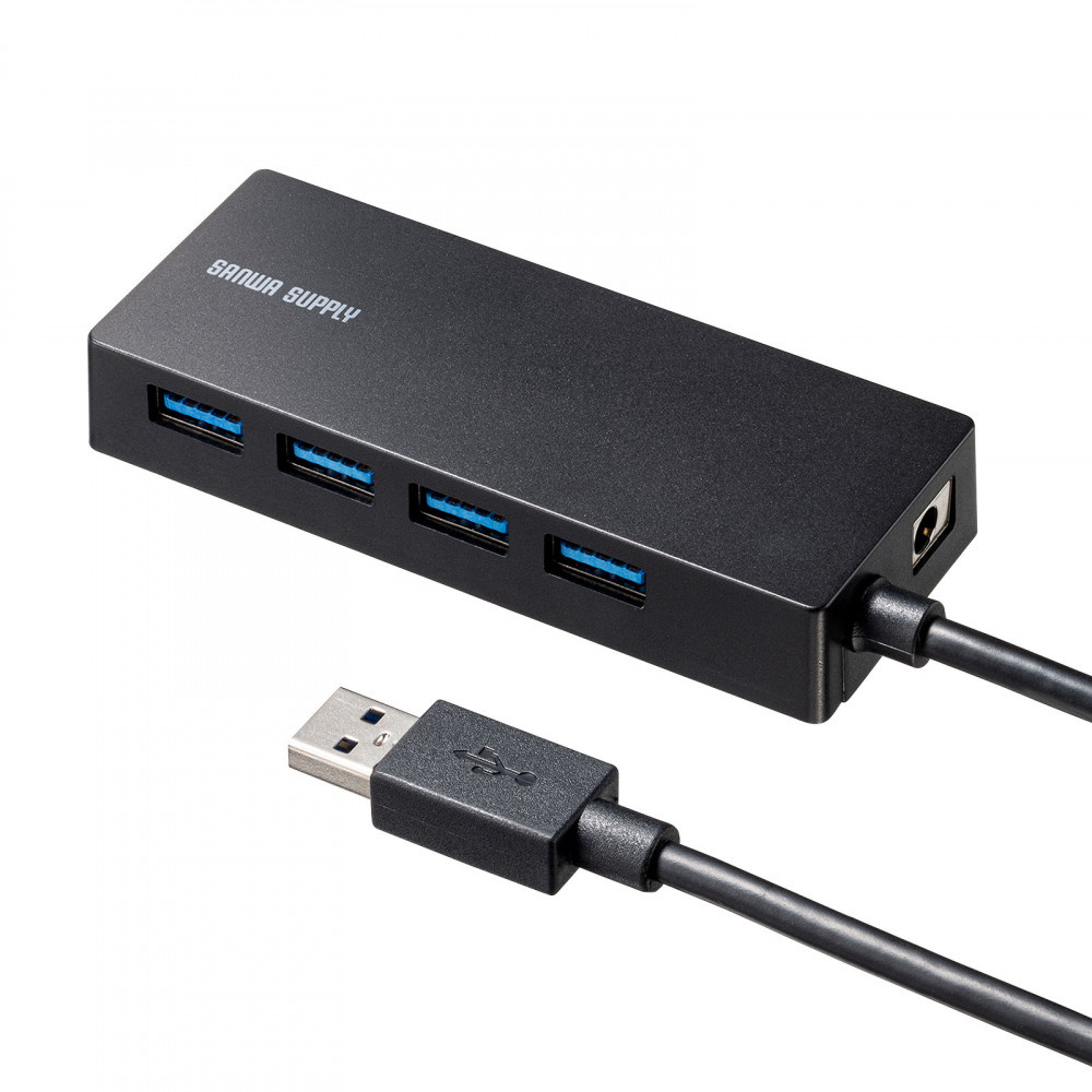 【USB-3HTV433BK】HDD接続対応 USB3.2 Gen1 4ポートハブ