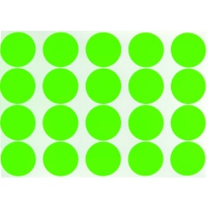 【FRL5020-GN】蛍光ドットシール 50Φ グリーン 1シート20個入