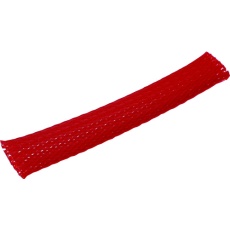【BTC-12-R】カラー編組チューブ 自然折径13mm 長さ10m 1巻 赤