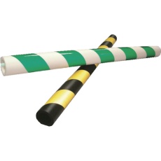 【PCGW-1】単管用安全カバー(反射式) 緑/白 1m