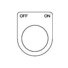 【P22-43-5P】スイッチ銘板 OFF ON 黒 φ22.5(5枚入り)