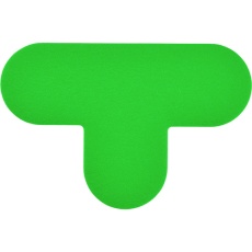 【403021】緑十字 路面表示ステッカー T型 緑 QCT-G 100×150mm 10枚組 PVC