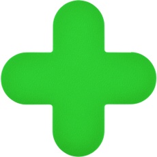 【403031】緑十字 路面表示ステッカー 十字型 緑 QCC-G 150×150mm 10枚組 PVC