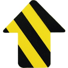 【403045】緑十字 路面表示ステッカー 矢印型 黄/黒 QCA-TR 76×70mm 10枚組 PVC