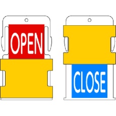 【AIST7-EN】IM スライド表示タグ OPEN CLOSE (OPEN - 赤地に白 / CLOSE - 青字に白)