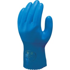 【NO650-L5P】ショーワ 塩化ビニール手袋 耐油ビニローブ5双パック ブルー Lサイズ