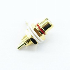 【RJ-2000B-T/R】RCAジャック(赤、パネル用、金メッキ、絶縁型)