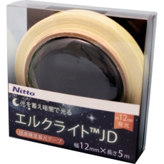 【NB-1205D】日東エルマテ 超高輝度蓄光テープ JIS-JD級 0.6mm×12mm×5m グリーン