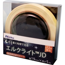 【NB-1905D】日東エルマテ 超高輝度蓄光テープ JIS-JD級 0.6mm×19mm×5m グリーン