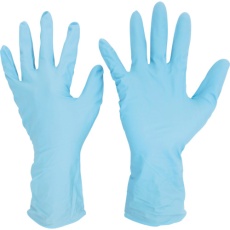 【VERTE-766H-L】ミドリ安全 ニトリル使い捨て手袋 ロング 厚手 粉なし 青 L (50枚入)