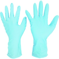 【VERTE-766H-S】ミドリ安全 ニトリル使い捨て手袋 ロング 厚手 粉なし 青 S (50枚入)