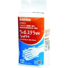 【42381】サラヤ 速乾性手指消毒剤含浸不織布 ウィル・ステラVHウェットシート 詰替用80枚入