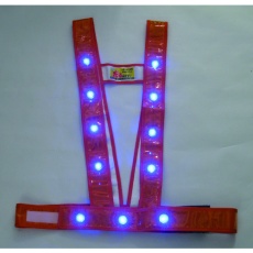 【3020014】ミズケイ LEDタスキ型安全ベスト「光るんです」<オレンジ/青LED>