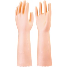 【NHDSSL-LO】ショーワ 塩化ビニール手袋 ナイスハンドさらっとタッチセミロング パールオレンジ Lサイズ