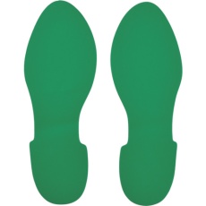 【403001】緑十字 路面表示ステッカー 足型/緑 QCFT-G 280×100mm 左右各1枚/計2枚組
