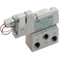 【4GB110R-06-E2-3】CKD パイロット式5ポート弁 ベース配管