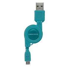 【GH-UCRMB-BL】スマホ対応 USB急速充電ケーブル(microB)ブルー