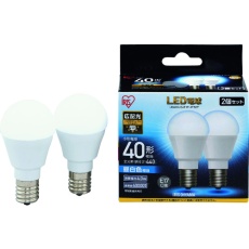 【LDA4N-G-E17-4T52P】IRIS LED電球2個セット E17広配光タイプ 40形相当 昼白色